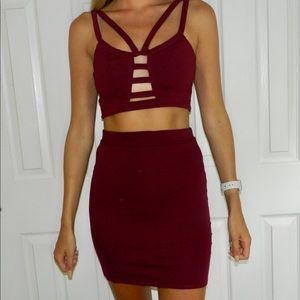 Maroon two piece set